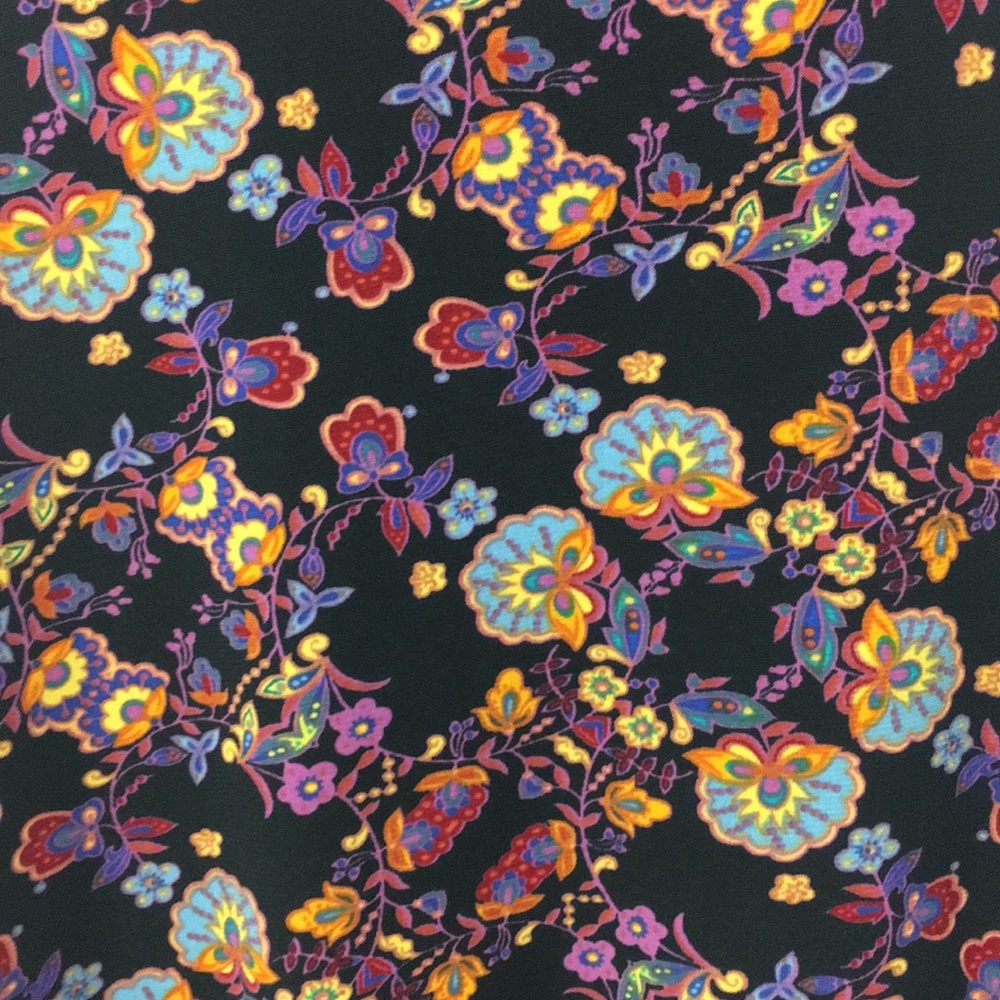 LuLaRoe XXS Maxi Skirt Black with Blue & Purple